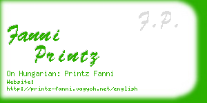 fanni printz business card